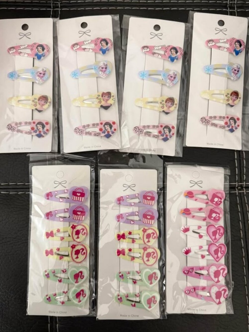 Disney Princess & Barbie hair clips - 7 sets for $30